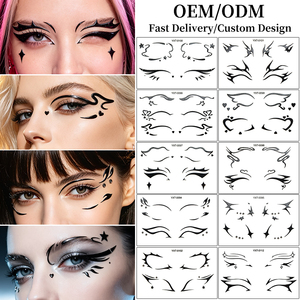 Adesivi Temporanei per Tatuaggi Viso RTS, Design Multicolore con Farfalle e Cuori in Lamina per Feste e Spettacoli - Product Image 6