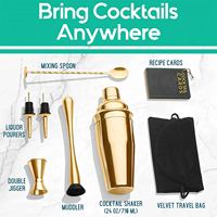 Kit de barman professionnel de 8 pièces en acier inoxydable, outils de bar, couleurs personnalisées, shaker à cocktails