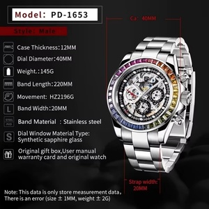 PAGANI DESIGN PD1653 Men Automatic <b>Mechanical</b> <b>Watch</b> Rainbow Rainbow Circle Skeleton Dial Stainless Steel Sapphire Sports <b>Watches</b> - Product Image 6