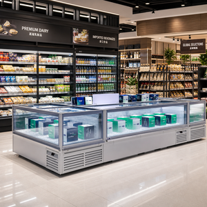 Meilleures ventes : Vitrine réfrigérée combinée à îlot, grande capacité, réfrigérateur commercial à porte vitrée pour produits surgelés en épicerie - Product Image 1