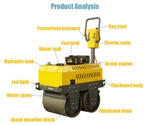 <b>Small</b> Walk Behind Double <b>Wheels</b> diesel Earth Road Roller Price - Product Image 5