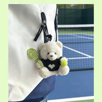 Jolies breloques et pendentifs en peluche sur le thème du tennis, jouets en peluche, ornements de sac et porte-clés