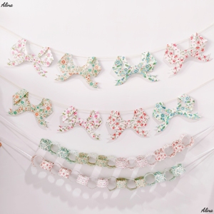 Decoración Colgante para Fiesta de Cumpleaños Infantil con Temática de Té de Primavera DAMAI, Guirnalda de Papel Desechable con Forma de Lazo Floral - Product Image 2
