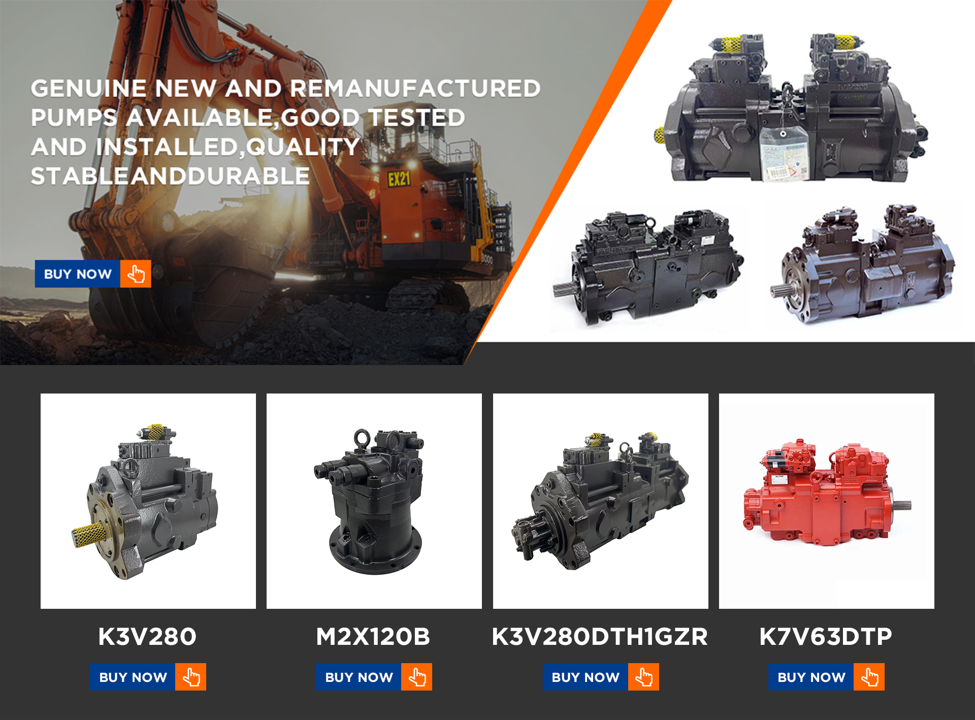 Original Excavator Hydraulic Main Pump Spare Parts Gear