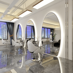 High-end Salon Exclusive Full-Body Elliptical <b>Mirror</b> Single-<b>Sided</b>/<b>Double</b>-<b>Sided</b> Lights Modern Design for Living Room Bedroom Use - Product Image 3
