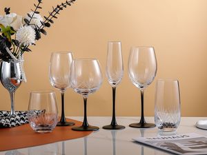 完全に透明なガラス彫刻装飾パネルスプレーカラー適切なカスタマイズされたワインゴブレットグラス毎日の家庭用 - Product Image 5