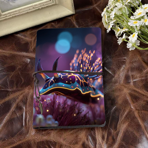 Carnet A6 Cadeau idéal pour les équipes de vente en récompense du dépassement des objectifs de vente avec une limace de mer rougeoyante avec motif d'antennes - Product Image 2