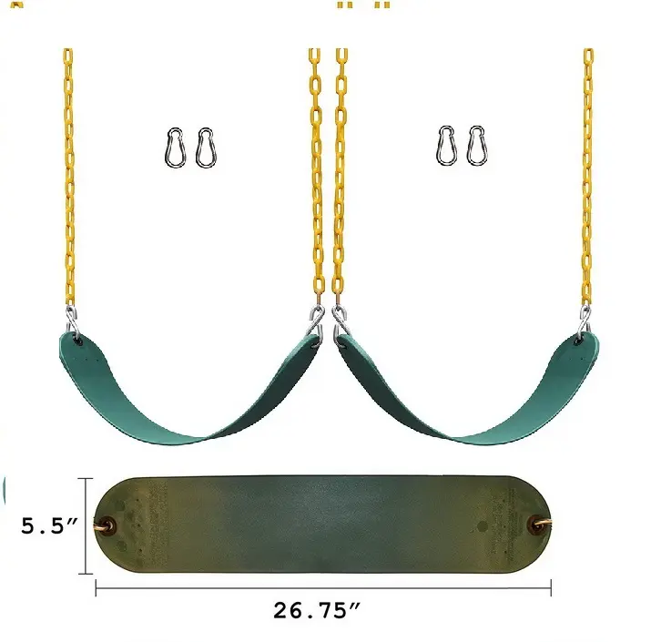 Balançoire de jardin souple EVA de haute qualité pour enfants, ceinture de sécurité avec chaîne en alliage antirouille