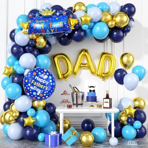 Kit de Guirnalda de Globos Metálicos Dorados y Azules Personalizados para el Día del Padre con Globos Grandes de Papá para la Fiesta del Día del Padre - Product Image 1