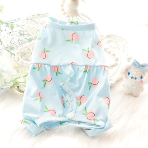 Puppy <b>clothes</b> for spring and summer, small dog four-legged <b>clothes</b>, thin and fully covered, <b>cat</b> peach-shaped spay/neuter suit - Product Image 3