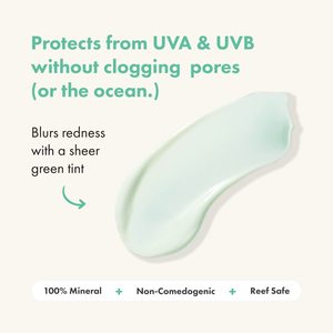 Ecran <span class=keywords><strong>solaire</strong></span> minéral super léger teinte verte SPF 30 pour les peaux sujettes aux imperfections - Product Image 3