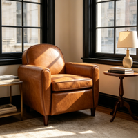 Canapé simple classique en PU avec structure en bois, design européen-américain pour salon et bureau |   Meubles de luxe de haute qualité