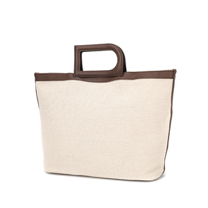 Sac fourre-tout en toile de coton robuste avec bandoulière longue en PU multi-poches réutilisable avec logo personnalisé imprimé - Product Image 2