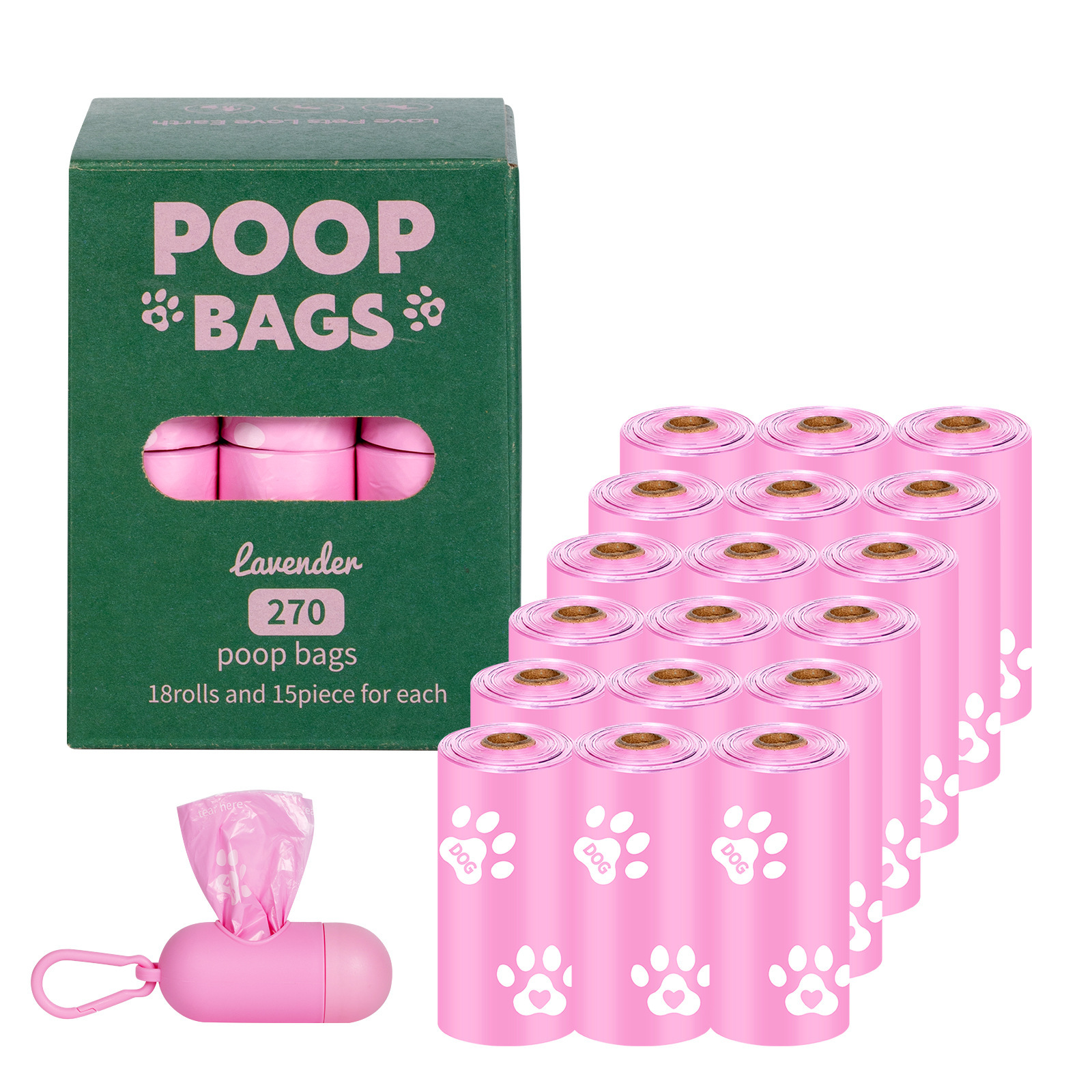 pink 18 rolls+1 dispenser/box