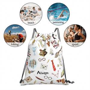 Waterproof Custom Logo Polyester Nylon <b>Drawstring</b> <b>Backpack</b> Gym Bags High Quality String Sport Back Pack - Product Image 3