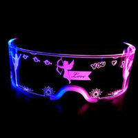 Vente flash Lunettes LED lumineuses Visor électronique Lunettes lumineuses Technologie créative Lunettes LED de fête Futur 7 couleurs