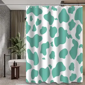 定制防水彩色搞笑带标准尺寸浴帘浴室布艺窗帘套装