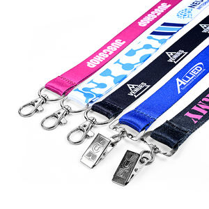 高品質カスタムロゴバッジリールホルダーランヤード昇華ポリエステルIDカードネックストラップ金属フック安全バックル付き - Product Image 2