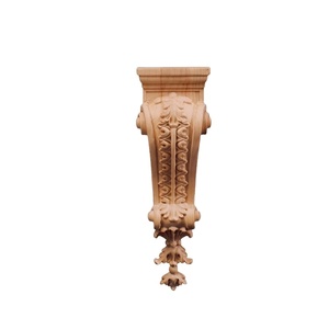Capitales y Consolas Decorativas de Madera Tallada con Diseño Floral Grabado para Decoración de Paredes del Hogar - Product Image 1