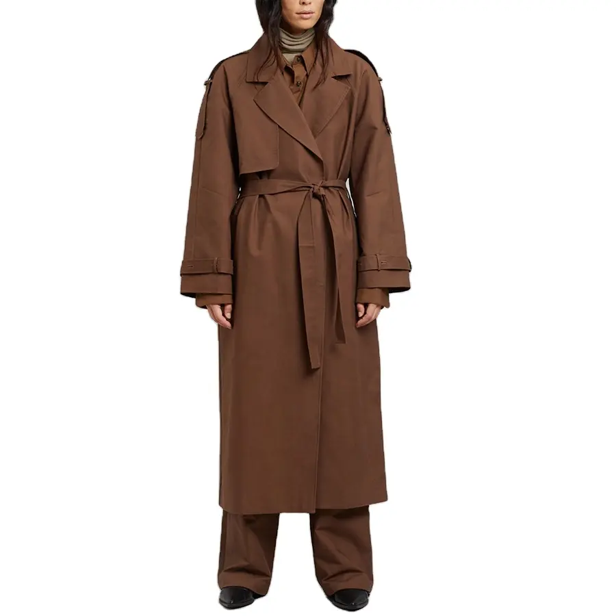 Ventes d'usine grande taille ceinture trench femmes véritable manteau en fausse fourrure mode automne tempérament dans les longs manteaux pour femmes grande taille