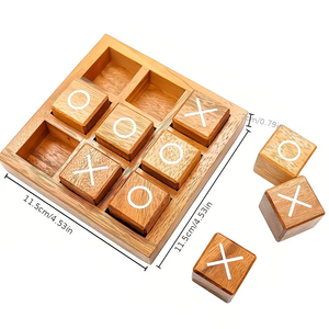 <span class=keywords><strong>Jeu</strong></span> de Tic-Tac-Toe Classique en Bois avec Plateau en Bois Robuste – <span class=keywords><strong>Jeu</strong></span> Sensoriel pour Soirées Familiales - Product Image 6