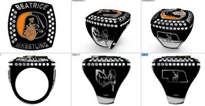 Conception gratuite, bagues de championnat de lutte à double doigt pas chères pour les finalistes, personnalisables avec diamants complets - Product Image 4