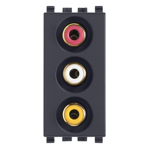 Prise RCA avec 3 connecteurs rouge, blanc, jaune, entrée audio-vidéo, montage sur panneau - Product Image 1