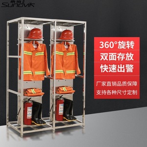 Organisateur de vêtements rotatif double face en acier inoxydable Sundvik, rotation à 360 degrés, cintre pour combinaison de pompier, style industriel - Product Image 3