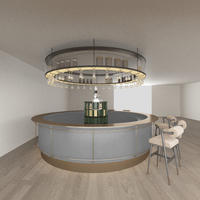 Comptoir de bar rond en bois moderne de haute qualité personnalisé pour les cafés, les hôtels, les écoles, les supermarchés, les centres commerciaux