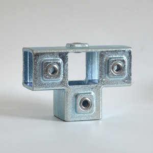 Высококачественный короткий 3-сторонний соединитель для труб 25x25 мм, прочный металлический материал, квадратный соединитель для труб - Product Image 5