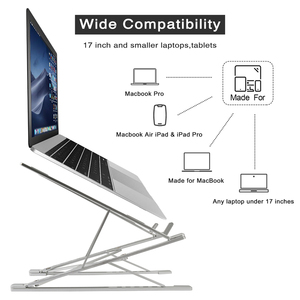 Soporte Ergonómico de Aluminio para Laptop X8, Base Elevadora para Notebook con <span class=keywords><strong>6</strong></span>+9 (<span class=keywords><strong>15</strong></span>) Ángulos Ajustables, Soporte para Computadora con Altura Ajustable para Trabajo de Oficina de Pie - Product Image 5