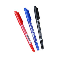 Vente en gros petit marqueur à double tête pour enfants à base d'huile à séchage rapide non effaçable permanent noir rouge bleu pour le dessin