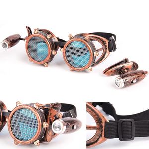 Lunettes de soudeur rétro punk pour hommes et femmes avec petite lampe, style gothique cosplay steampunk, vente en gros - Product Image 3