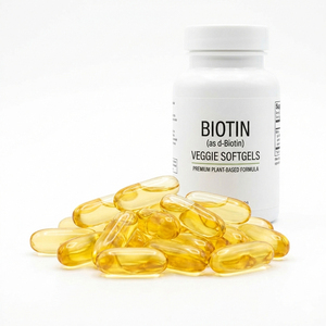 Vitamines et Minéraux - Biotine en Capsules Molles pour Cheveux, Ongles et Peau Forts, Complément Masticable à Absorption Facile pour Adultes, <span class=keywords><strong>Sans</strong></span> Gluten, OEM/ODM - Product Image 1