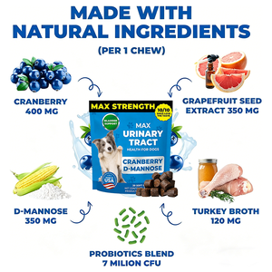 Max Strength Complément Urinaire pour Chiens à la Canneberge avec D-Mannose, Soutien <span class=keywords><strong>de</strong></span> la <span class=keywords><strong>Vessie</strong></span>, Friandises à Mâcher Souples, Sachet <span class=keywords><strong>de</strong></span> 30 Unités, Approvisionnement en Gros - Product Image 5