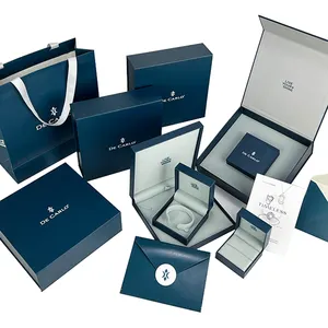 Custom Logo Print Jewelry Luxury Shopping Bag Watch Art Paper Ribbon Bag