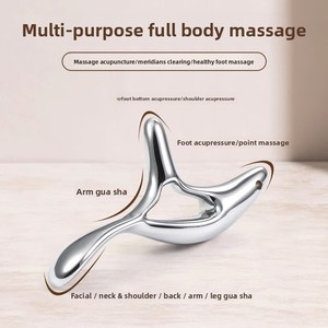 Dispositivo de Masaje <span class=keywords><strong>Facial</strong></span> Triangular de Acero Inoxidable para Terapia de Acupresión, Raspador de Meridianos Gua Sha, Cómodo y Moderno - Product Image 4