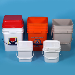 Tùy chỉnh bán buôn tùy chỉnh logo và màu sắc 2L 3L 5L 6L 10L 12L 15L 18L 20L 25L 28L vuông đóng gói nhựa xô - Product Image 1