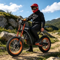 Moto électrique tout-terrain professionnelle 5000W 60V, cadre en alliage d'aluminium, haute vitesse pour adultes, capacité de montée de 65 degrés