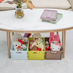 Multipurpose square folding bin plastic storage box small for portable