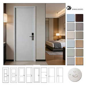 <span class=keywords><strong>Puerta</strong></span> <span class=keywords><strong>Interior</strong></span> de Madera con Tres Ranuras de Sellado Tipo T, Insonorizada 55dB, Lámina de PVC, para Apartamento/Loft, Tamaño y Color Personalizados, Impermeable, 2 Años de Garantía - Product Image 1