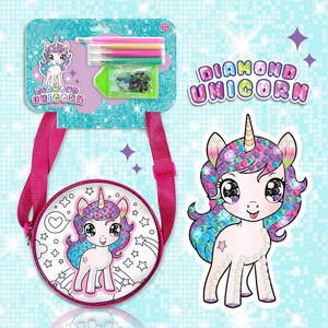 Borsa a Tracolla Personalizzabile per Bambini con <span class=keywords><strong>Disegni</strong></span> <span class=keywords><strong>di</strong></span> Sirene, Cristalli e Pennarelli, Regalo per Ragazzi e Ragazze, Zaino Scolastico da Dipingere - Product Image 6