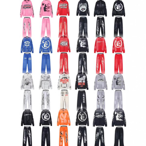 Conjunto de Sudaderas con Cremallera de Punto para Hombre, Otoño, 100% Algodón NFC 380g, Estampado de Letras, Estilo Helly Star, Hip Hop, Streetwear, Diseño Vintage - Product Image 5