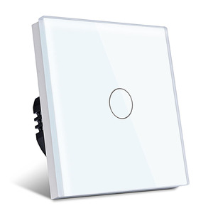 Tawoia White Tempered Glass 1 One Gang EU Standard Smart <strong>Light</strong> <strong>Switch</strong> No Neutral <strong>Wire</strong> Required CE CB ROHS EAC - Product Image 1