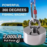 Puissant 360 °   Aimant de pêche rotatif, aimant de sauvetage sous-marin en néodyme 2000LB
