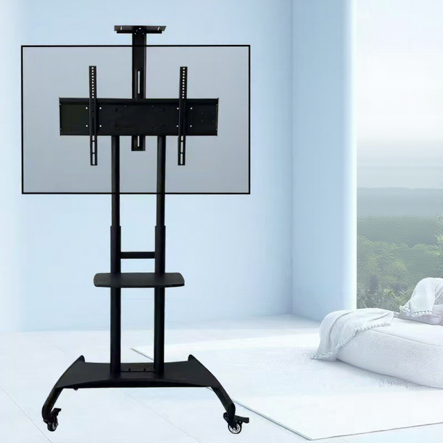 Ava1800 Motorized Mobile Cart with 360 Degree Swivel and 220lbs Capacity for 55-90 Inch TVs-Living Room TV Stand