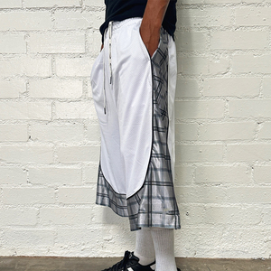 Custom High Quality 100% Polyester Plaid Loose Strip <b>3</b>/<b>4</b> <b>Shorts</b> Oversized Baggy Gym Sports Jersey Basketball Sweat <b>Shorts</b> Men - Product Image 3