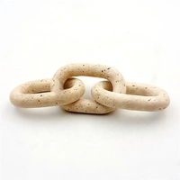 Vente en gros chaîne en marbre à 3 maillons chaîne en travertin beige de luxe chaîne en marbre naturel esthétique décor à maillons en pierre artisanat