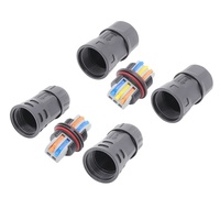 AOHUA M21 Câble de boîte de jonction 2 voies 2 broches Type L IP68 Connecteur de fil circulaire étanche Connecteur rapide