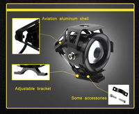 12V moto projecteur LED U7 Moto lumières ange diable yeux LED clignotant externe voyant d'avertissement pour Scooter moto antibrouillard